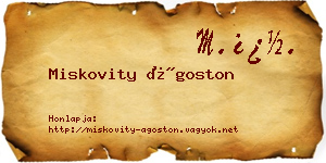 Miskovity Ágoston névjegykártya